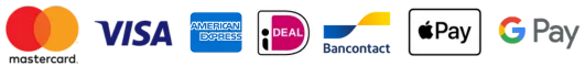 iDEAL, Visa, Mastercard, American Express, Apple Pay, Google Pay